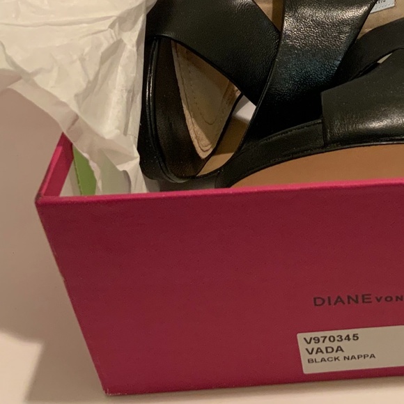 Diane von Furstenberg DVF Vada Black Leather Slingback Sandal Stiletto Heel Pump - Picture 4 of 10